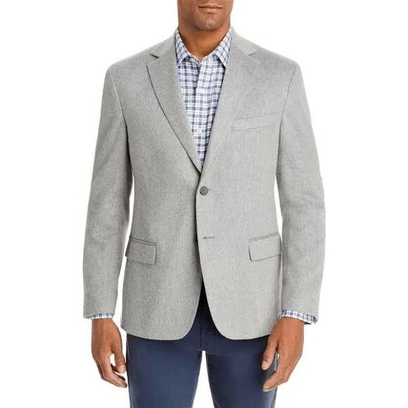 The Men's Store at Bloomingdale's Cashmere Solid Regular Fit Sport Coat-Grey 42S